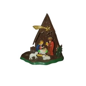 Mini Vintage Plastic Nativity Scene